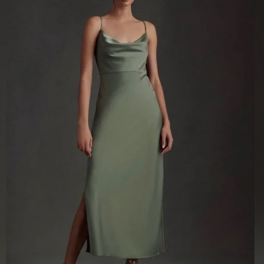 COPY - bhldn cali cowl neck midi dress in moss